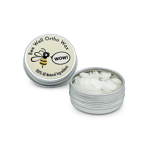 Bee Well Ortho Wax Pure | All Natural Extra Firm Braces Wax | Protect, Prevent & Relieve Orthodontic Braces Discomfort & Mouth Pain | Aluminum Jar | 75 Pieces of Wax for Braces - Image 1