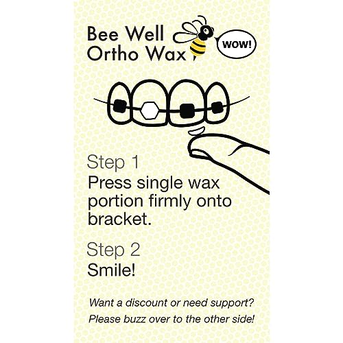 Bee Well Ortho Wax Pure | All Natural Extra Firm Braces Wax | Protect, Prevent & Relieve Orthodontic Braces Discomfort & Mouth Pain | Aluminum Jar | 75 Pieces of Wax for Braces - Image 2