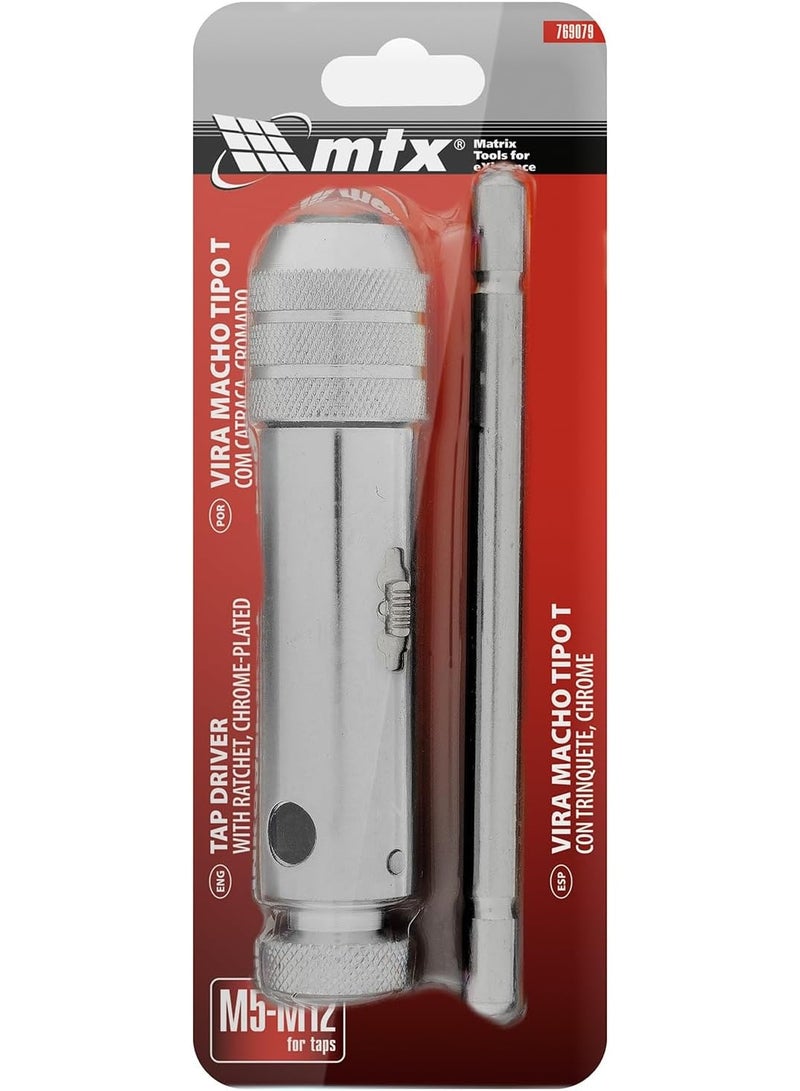 MTX Chrome Plated Tap Wrench with Ratchet (M5 - M12) - Image 1