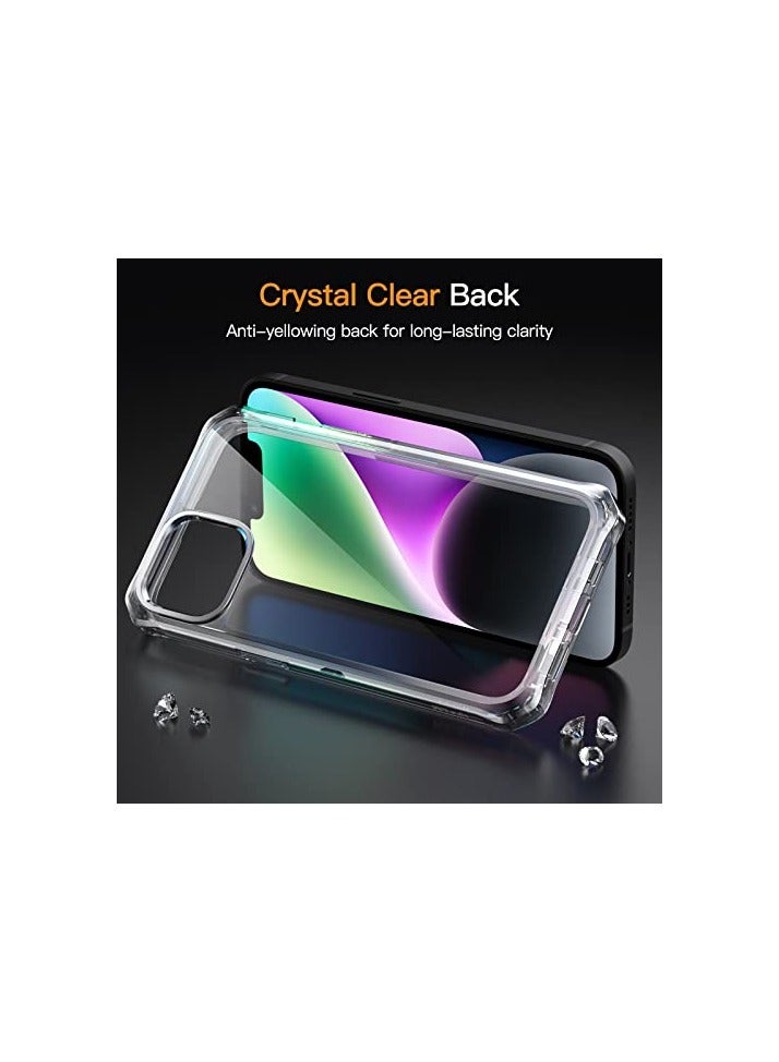 JETech Case for iPhone 14 6.1-Inch with 2-Pack Tempered Glass Screen Protector, 360 Full Body Shockproof Bumper Phone Cover Protective Clear Back (Clear) - Image 2