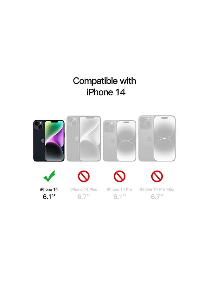 JETech Case for iPhone 14 6.1-Inch with 2-Pack Tempered Glass Screen Protector, 360 Full Body Shockproof Bumper Phone Cover Protective Clear Back (Clear) - Image 4