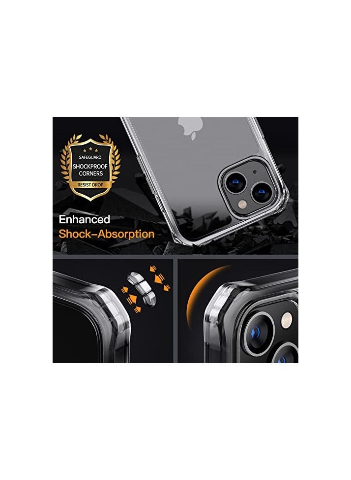 JETech Case for iPhone 14 6.1-Inch with 2-Pack Tempered Glass Screen Protector, 360 Full Body Shockproof Bumper Phone Cover Protective Clear Back (Clear) - Image 5