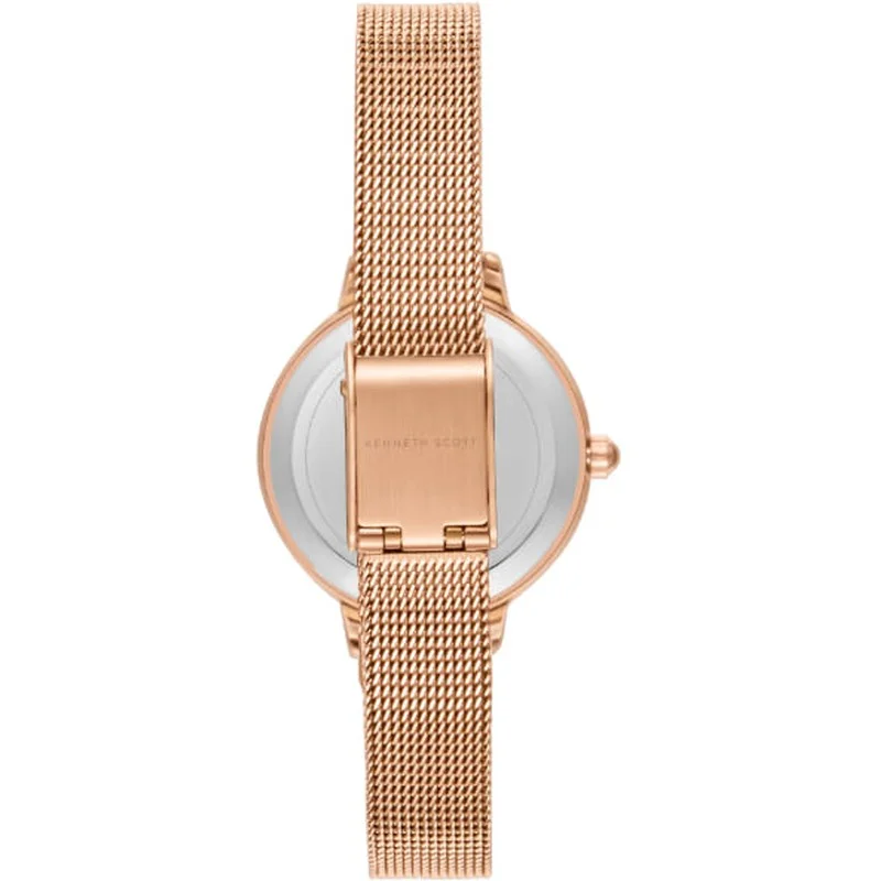 KENNETH SCOTT Kenneth Scott K23512-RMKN Women's Analog Display Watch & Stainless Steel Strap Rose Gold