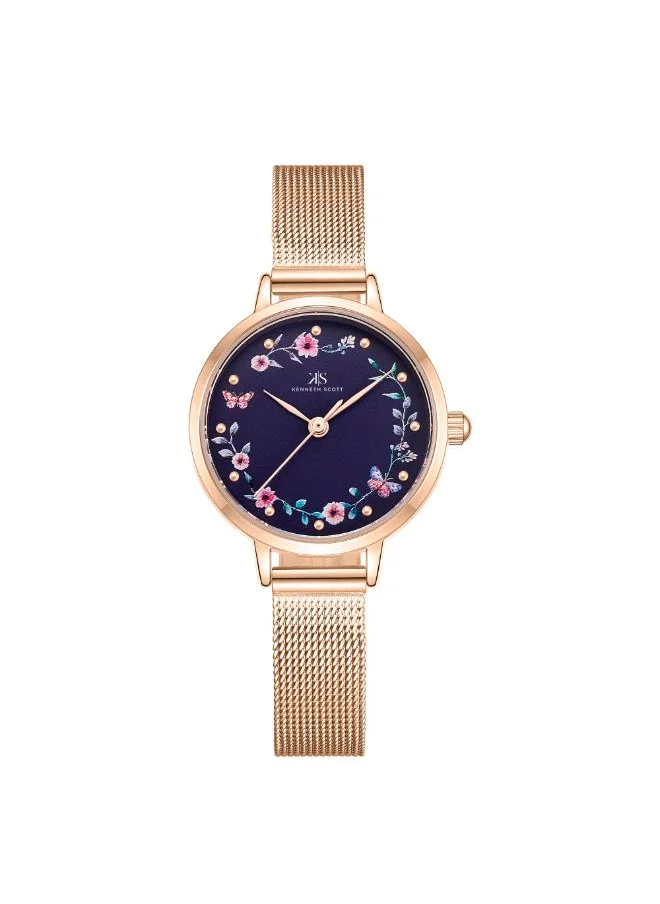 كينيث سكوت Kenneth Scott K23512-RMKN Women's Analog Display Watch & Stainless steel Strap Rose Gold