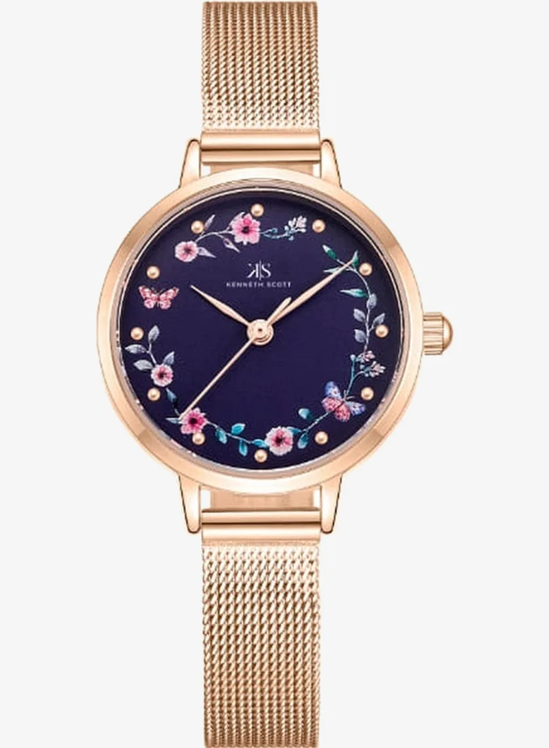 Kenneth Scott Kenneth Scott K23512-RMKN Women's Analog Display Watch & Stainless Steel Strap Rose Gold