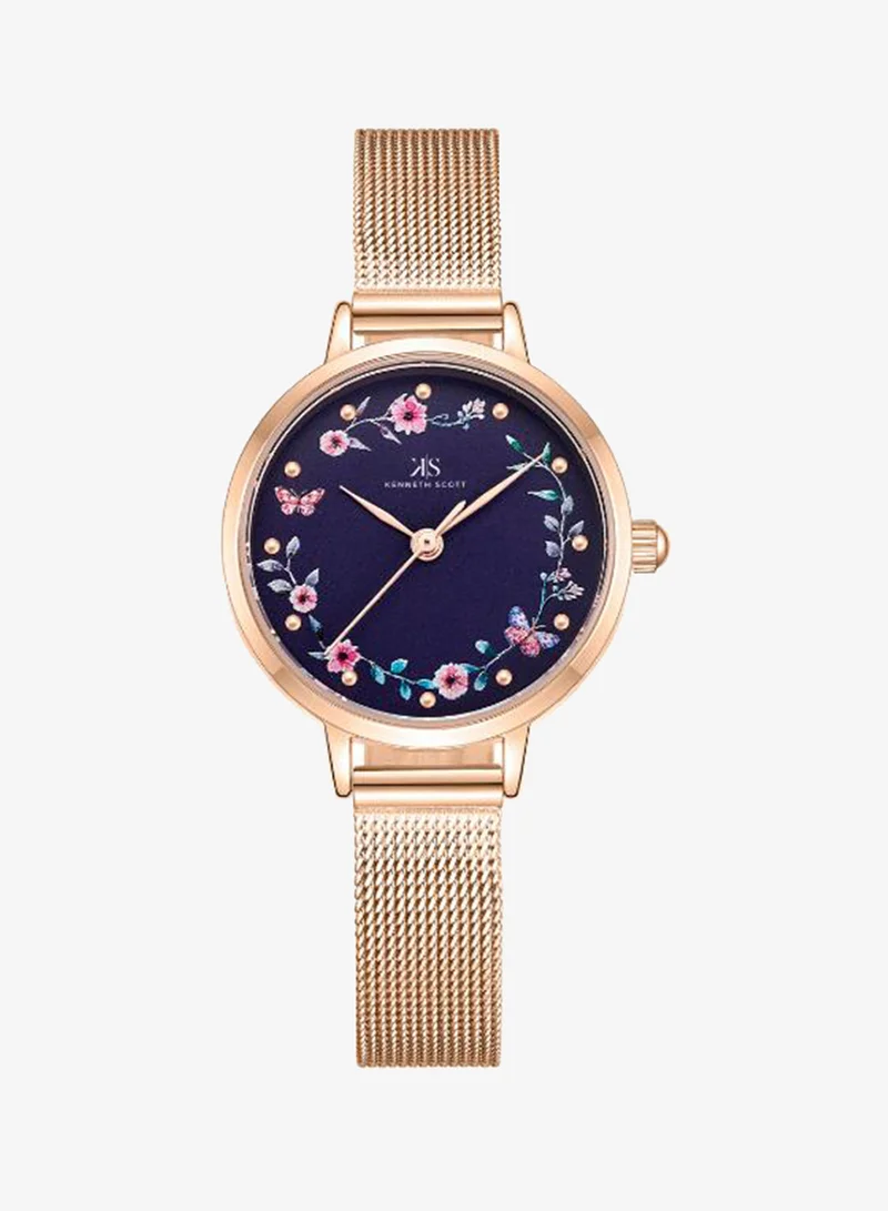 Kenneth Scott Kenneth Scott K23512-RMKN Women's Analog Display Watch & Stainless Steel Strap Rose Gold