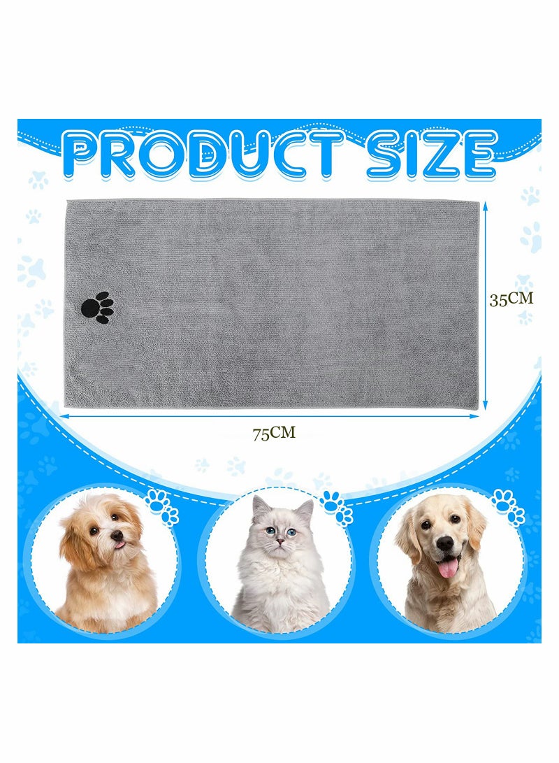 Quick Dry Super Absorbent Microfiber Pet Towels for Dogs and Cats 4 Pack Soft Large Size Gray - Image 5