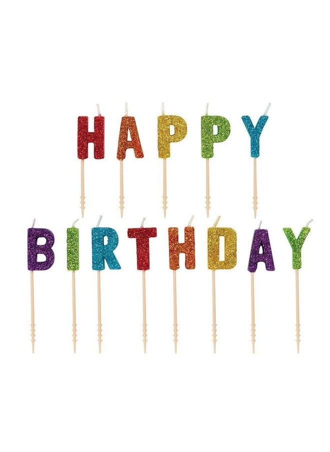 Funcart Funcart Multicolor Happy Birthday Letter Pick Candles - Stunning & Unique Design - Perfect Decoration for Celebratory Occasions  - Image 2