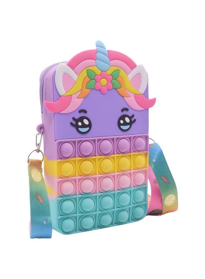 Kiditos Pop It Bag Unicorn Stylish Sling Bag for Women, Girls & Kids with Adjustable Strap Party Favors Picnic Bag Stress Relief Fidget Toy, Multi - Image 2