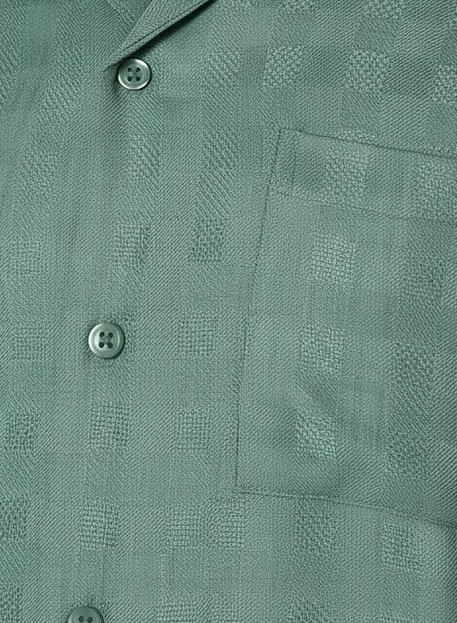 Splash FAV Men Regular Fit Camp Collar Textured Short Sleeves Resort Shirt - Image 4