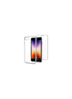 2Pack for iPhone SE 2022/2020 Clear Case and Screen Protector 360 Degree Front and Back Protection Shockproof Soft TPU with Anti-Scratch Tempered Glass Compatible with iPhone SE/ iPhone 7/8 (4.7inch)