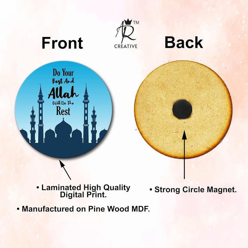 AR Creative Do Your Best - Islamic Quotes Fridge Magnet for Home Decoration, Allah Quotes MDF Wooden Fridge Magnet, Home, Office Decor (3.5 inch x 3.5 inch) - Image 5