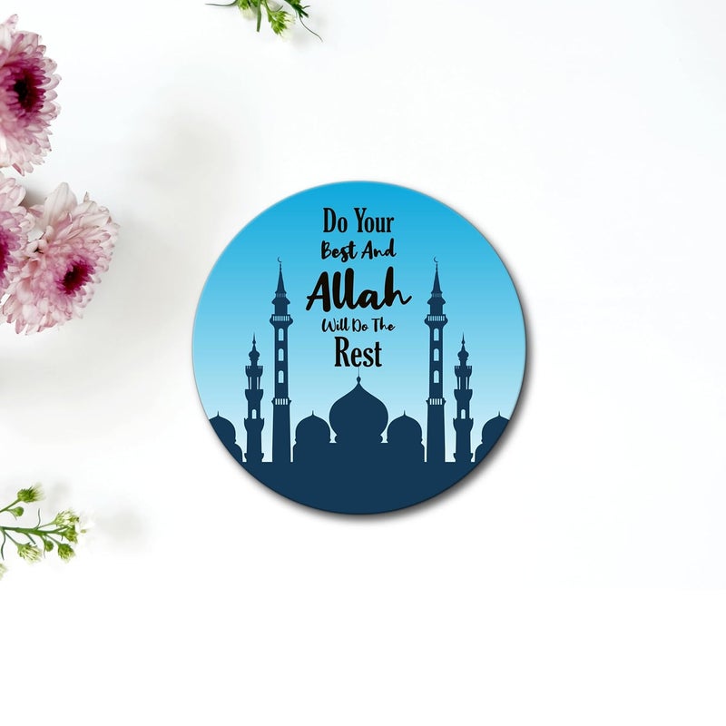 AR Creative Do Your Best - Islamic Quotes Fridge Magnet for Home Decoration, Allah Quotes MDF Wooden Fridge Magnet, Home, Office Decor (3.5 inch x 3.5 inch) - Image 2