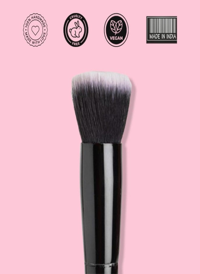 Cuffs N Lashes F021 Flat Top Kabuki Brush | Dense Foundation Brush for Liquid Cream Powder Makeup | High Performance | Soft Bristles | Cruelty-Free | Handmade in India - Image 4