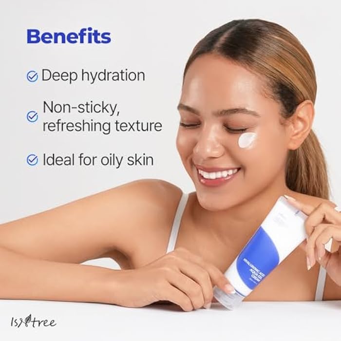 IsNtree Hyaluronic Acid Aqua Gel Cream 100ml, 3.38 fl oz | Korean Skincare | Lightweight Moisturizer | Quick-Absorbing Hydration | For Oily to Combination Skin - Image 4
