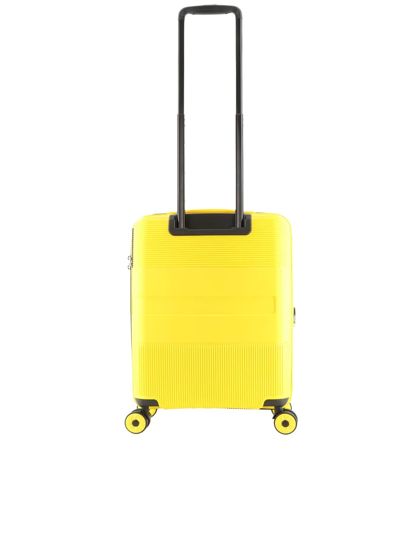 NATIONAL GEOGRAPHIC National Geographic Cavern Carry-On Small Cabin PP Hardside Luggage Yellow, Durable/ Unbreakable/ Featherweight/ Anit-theft Zipper/ 4 Double Wheel TSA Lock Suitcase Trolley Bag (49 cm/ 20 Inch).