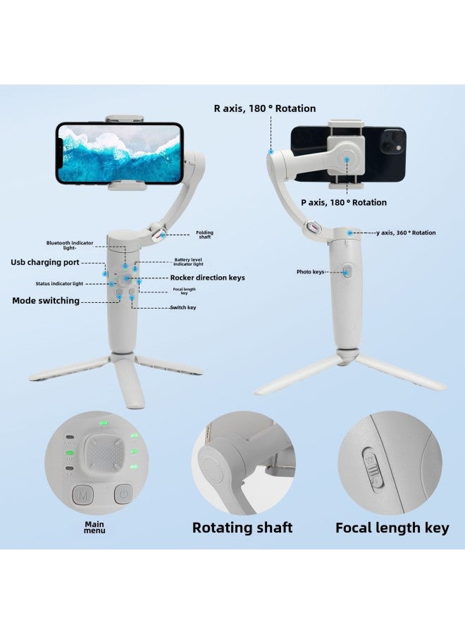 Mobile Phone Stabilizer Handheld Gimbal Three-axis Intelligent Anti-shake Live Follow-up Bluetooth Photo Holder With Light-Colour:M1 Three-axis (vertical Screen Live Broadcast Model Includes Tripod + Cloth Bag) (single Magnetic Light + Extension Pole + Large Tripod + L-shaped Bracket + Led Light)  - Image 4