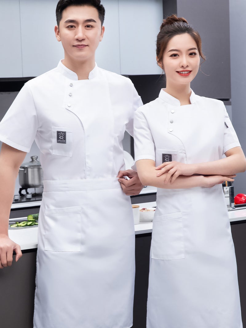 Waterproof Chef Work Clothes Short-Sleeved Men'S And Women'S Breathable Catering Kitchen Work Clothes Western Restaurant El Work Clothes Professional Long-Sleeved - Image 3