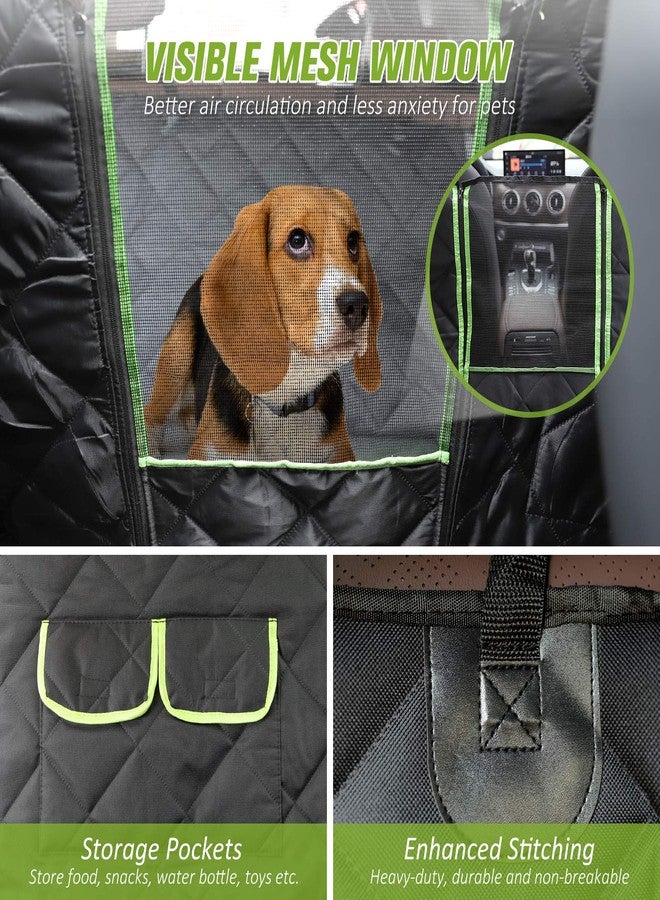 AURELIO TECH Dog Seat Covers for Back Seat, Convertible Dog Car Hammock Visual Mesh Window and Seat Belt, Waterproof Scratchproof and Anti-Slip Pets Seat Protectors for Cars/SUV/Trucks - Standard Size - Image 4