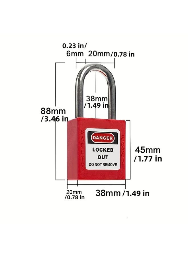 Red Loto Lockout Lock Keyed Different 2 Keys Per Lock OSHA Compliant Safety Padlock 1 PC - Image 3