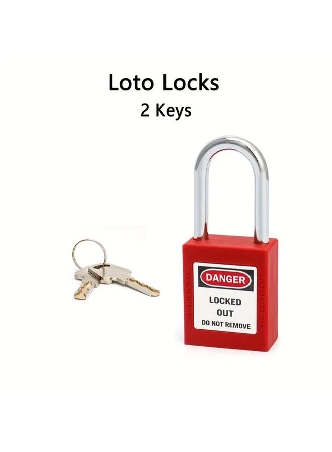 Red Loto Lockout Lock Keyed Different 2 Keys Per Lock OSHA Compliant Safety Padlock 1 PC - Image 2