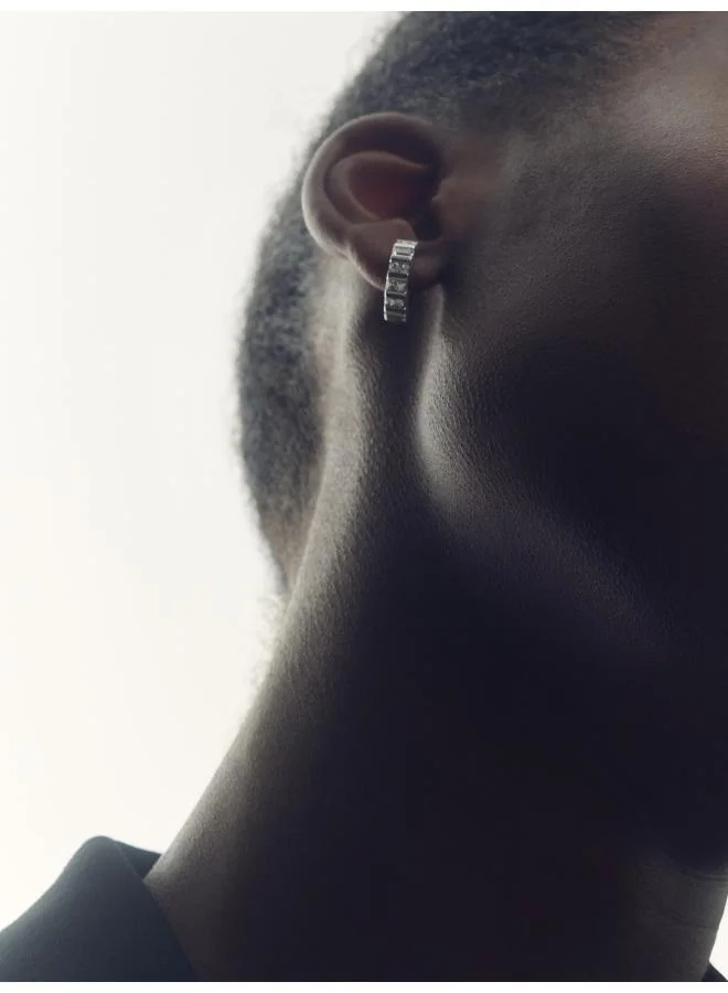 REISS Crystal Huggie Earrings