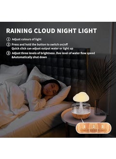 LOGAN INFOTECH LOGAN INFOTECH House Rain Cloud Humidifier Water Drops Mushroom 7 Colours Sound of Water Drops Essential Oil Diffuser USB Night Light Aromatherapy Rain Cloud Diffuser for a Relaxing Mood  - Image 5