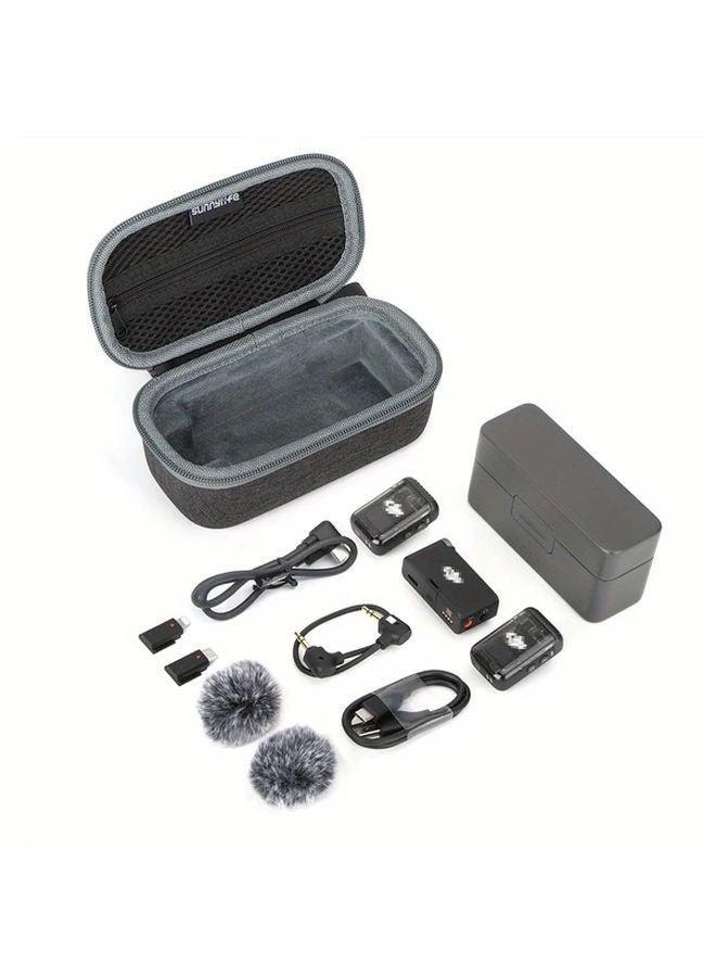 Durable Gray Storage Bag For DJI Mic 3 2 1 Portable Carrying Case With Multiple Compartments - Image 4