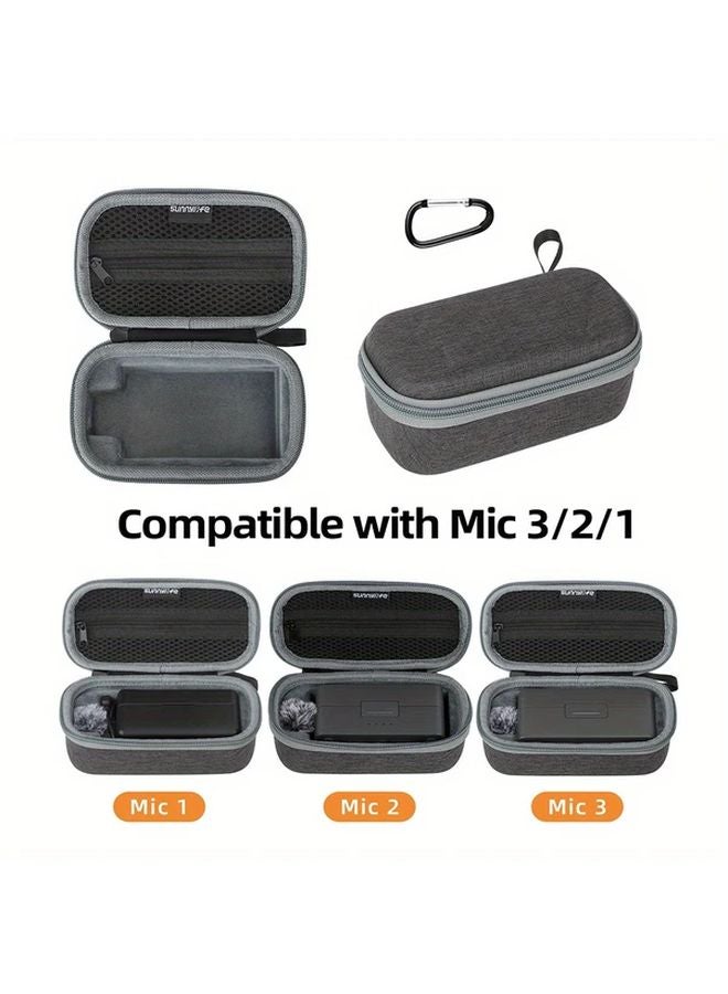 Durable Gray Storage Bag For DJI Mic 3 2 1 Portable Carrying Case With Multiple Compartments - Image 2