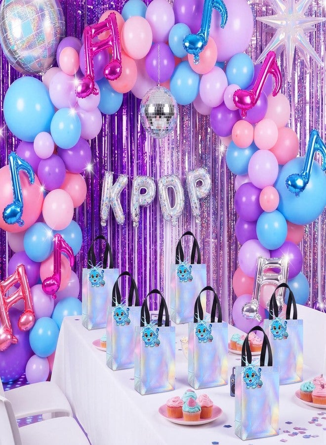 Abbylike 18 Pcs Kpop themed Party Tiger Gift Bags with Handle, Iridescent Kpop Themed Favor Bags 10 x 8 x 4 Inch Non-woven Holographic with Tiger Labels for Birthday Party Decoration - Image 4