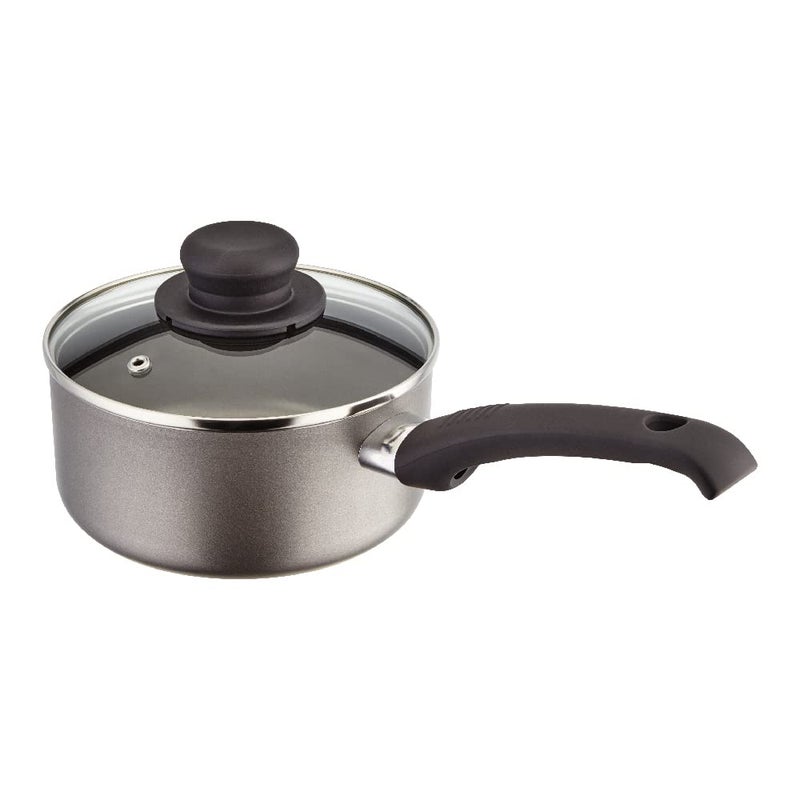 Judge Everyday 16cm NonStick Saucepan 12L with Vented Glass Lid and Stay Cool Handle Aluminium Dishwasher Safe Not Suitable for Induction Hobs Compatible with All Other Hobs