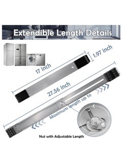 بيوينتي NEW Universal Extendable Furniture Appliance Rollers (4 Pack) – Heavy-Duty Mover Tools with 24 Rollers  Brakes, Strong Base for Washing Machines, Refrigerators, Dryers, Grey  - Image 3