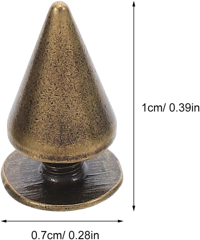 Lurrose 7x10mm Cone Rivet Studs Screw Back Set for Handbag Hardware, Metal Rivet Embellishments with Silver, Gunmetal, Antique Copper, and Light Blue, 40 Pieces for Leathercraft and Bag - Image 2