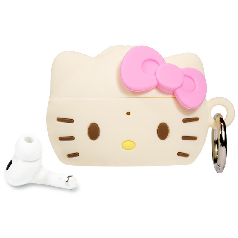 iFace Hello Kitty and Friends Case [ Compatible with AirPods Pro1/Pro2, Not for Pro3 ][Steamed Bun Series] Silicone Protective Cover [Carabiner Clip Included][Wireless Charging] â€“ Hello Kitty - Image 1
