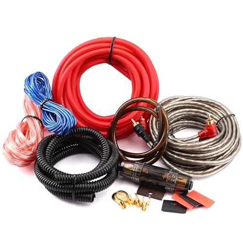 Jeemiter 8 Gauge Amp Installation Wiring Kit - 1500W Car Amplifier Wiring Kit Helps You Make Connections and Brings Power to Your Radio, Subwoofers Speakers - Image 1