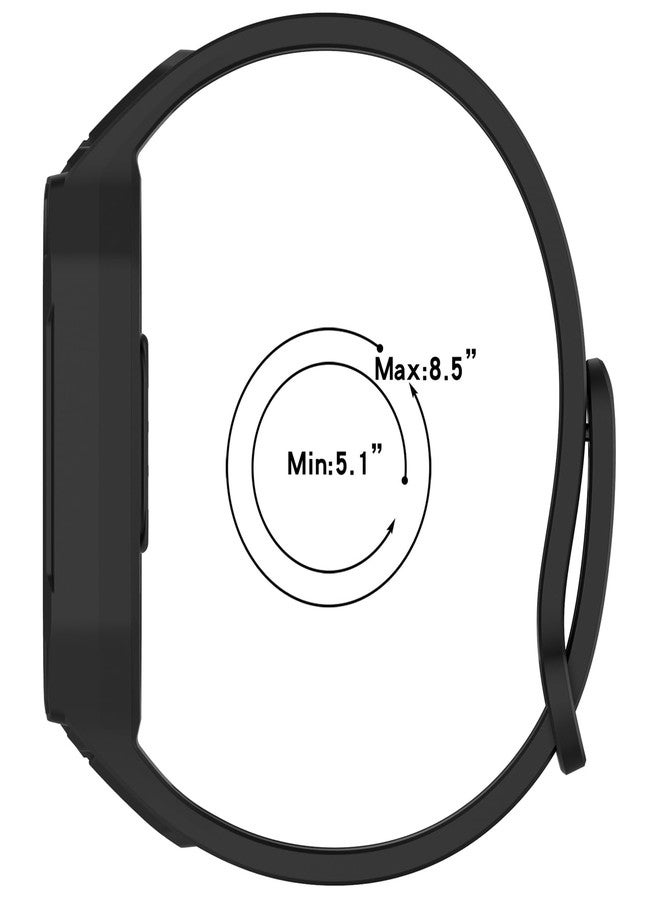 Disscool Replacement Adjustable Wrist Bands Compatible with Xiaomi Band 9/9 NFC/8/8 NFC/7/7 NFC/6/6 NFC, Soft Silicone Wrist Integration Strap with Quick Release for Man Women(Black) - Image 5