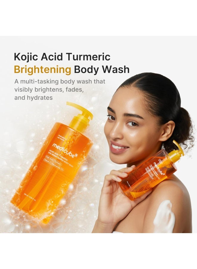 Medicube Kojic Acid Turmeric Brightening Body Wash | Gentle Shower Gel for Uneven Skin | Niacinamide, Vitamin C, AHA/BHA |400ml - Image 2