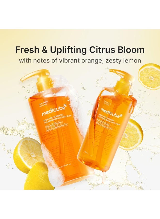Medicube Kojic Acid Turmeric Brightening Body Wash | Gentle Shower Gel for Uneven Skin | Niacinamide, Vitamin C, AHA/BHA |400ml - Image 5