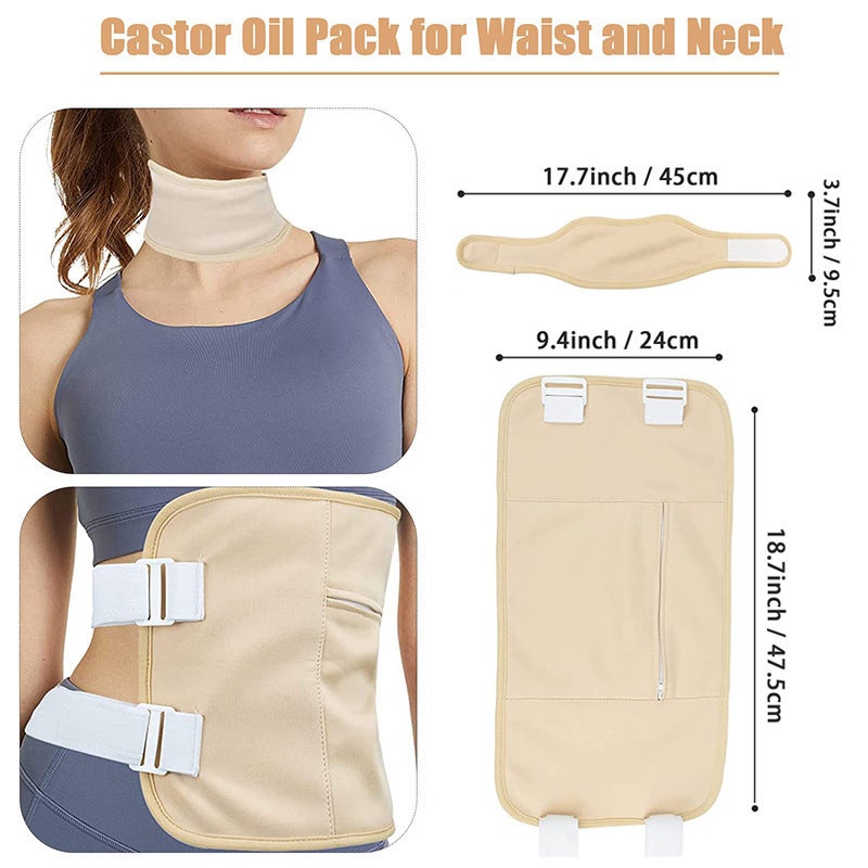 Castor Oil Pack Castor Oil Pack Soft Organic Cotton Reusable Essential Oil Care Aid Pockets - Image 3