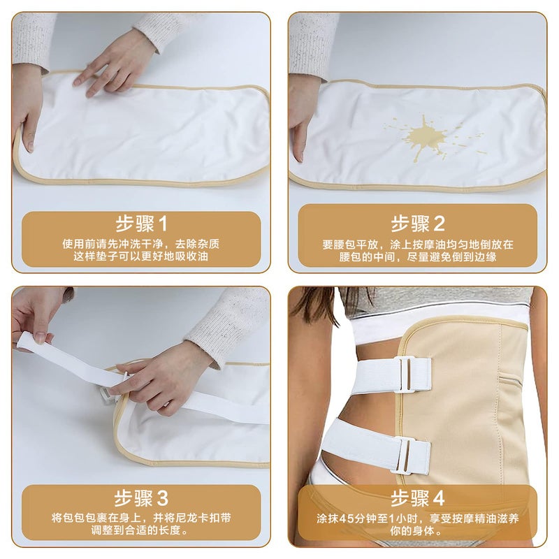 Castor Oil Pack Castor Oil Pack Soft Organic Cotton Reusable Essential Oil Care Aid Pockets - Image 4