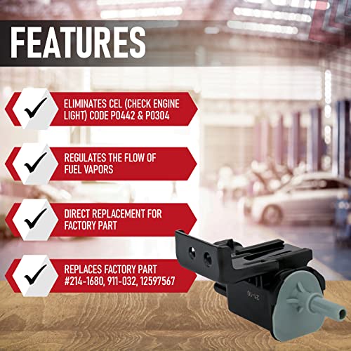 AA Ignition صمام تطهير خزان البخار - بديل لرقم 214-1680، 911-032، 12597567 - متوافق مع سيارات بويك، كاديلاك، شيفروليه، جي إم سي، هامر، إيسوزو، بونتياك، ساب، ساتورن ومركبات ووركهورس - 2000، 2004-2018 - Image 2