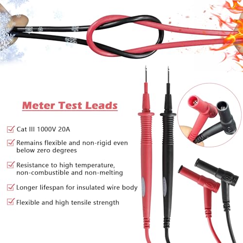 superbobi New Meter Test Leads Cat III 1000V 20A Replacement for Fluke Ideal Simpson - Premium Insulated Flexible Probes - Image 5