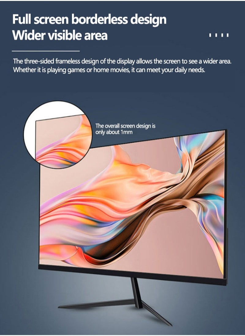 FlashHawk - 23.8 inch IPS Flat Screen Gaming Monitor with Frameless Full HD (1920x1080) VA Display,165Hz Refresh Rate,HDMI and DP Input Black - Image 1