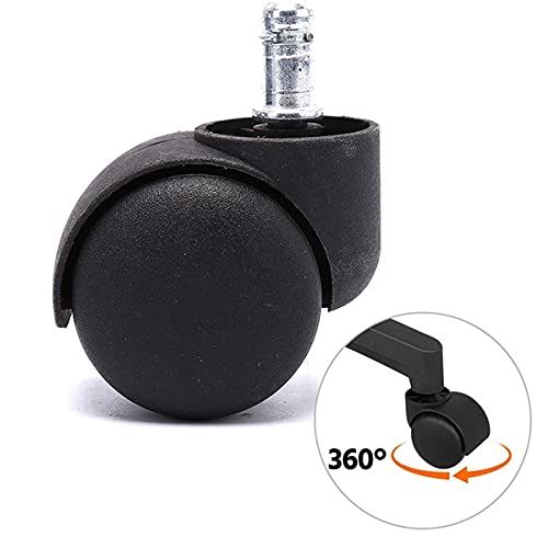 Bilvina Office Chair Wheel Casters Pin Type Black Set of 5 - Image 3