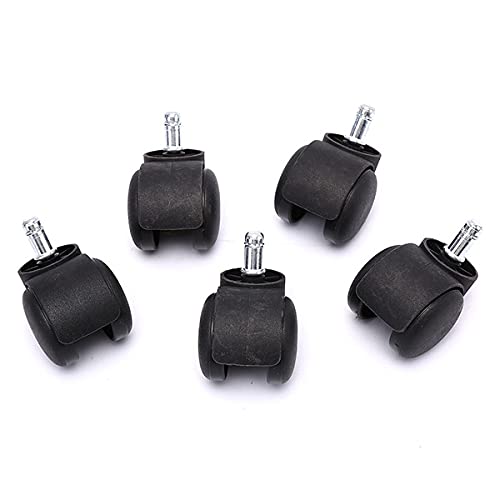 Bilvina Office Chair Wheel Casters Pin Type Black Set of 5 - Image 1