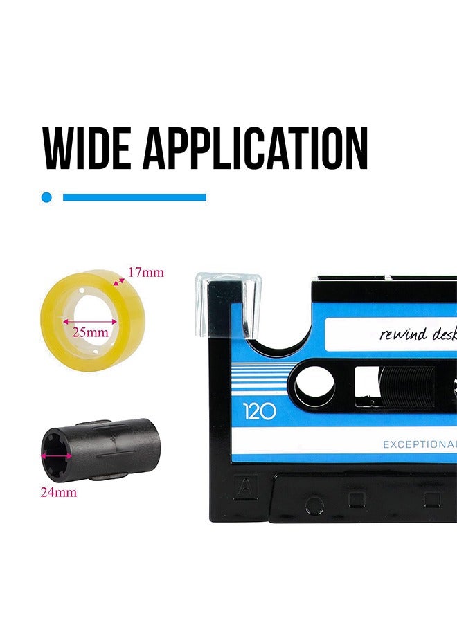 Tape Dispenser with Pen Holder, Retro Cassette Tape Dispenser, 80's Desk Accessories, Retro Office Supplies, Office Stationery Storage, Funny Tape Dispenser (Blue) - Image 2