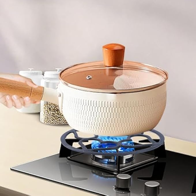 ريحني حامل حلقي للغاز من الحديد الزهر غير قابل للانزلاق، حامل حلقي لفرن الغاز، ماكينة صنع القهوة، وعاء قهوة، حامل ثلاثي من الحديد الزهر للمقالي الساخنة 19 سم - Image 3