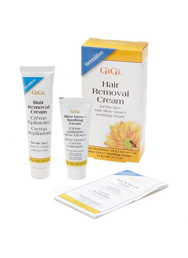 GiGi - Facial Hair Removal Cream and Slow Grow Soothing Cream Set for Sensitive Skin - Image 1