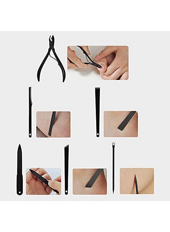 Set Of 10 Pieces Of Stainless-Steel Professional Quality Grooming Tools For All Personal Grooming Needs Like Manicure, Pedicure And Facial Grooming With A Travel-Friendly Box