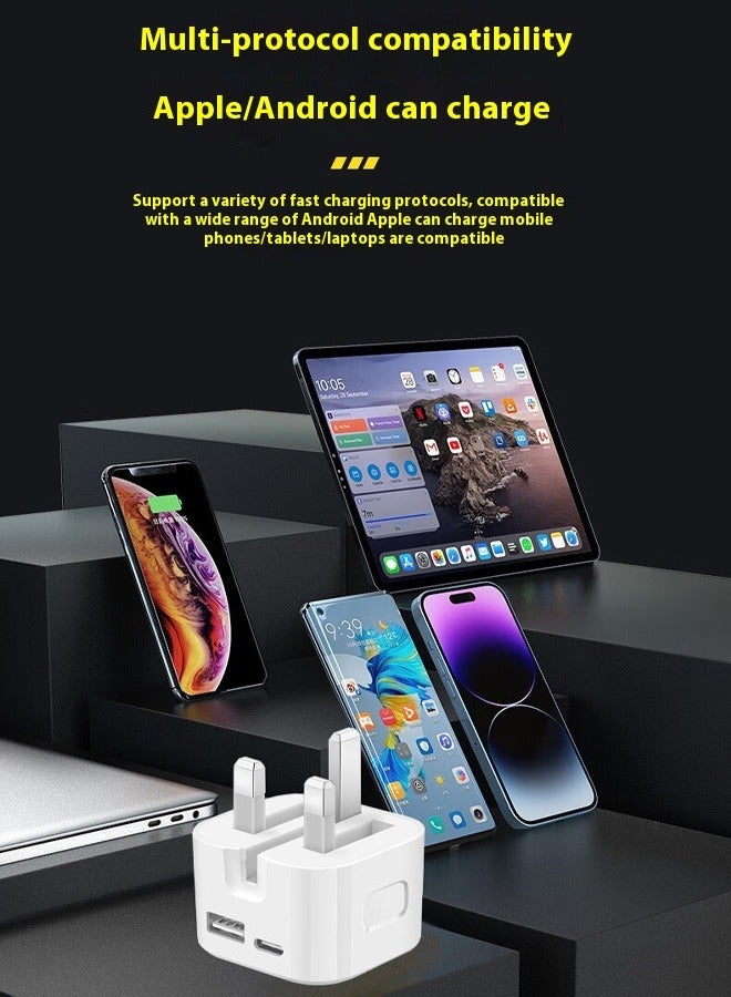 غريفين محول طاقة USB-C بقوة 35 وات، شاحن أبيض، شاحن USB C سريع، رأس شاحن سريع، قابس طاقة من النوع C، محول سفر عالمي، قابس USB-C لكل من Android وApple، يمكنه شحن iPhone 15/15 Pro Max/15 Pro/15 Plus/14/13/12/11، إلخ، أبيض - Image 5